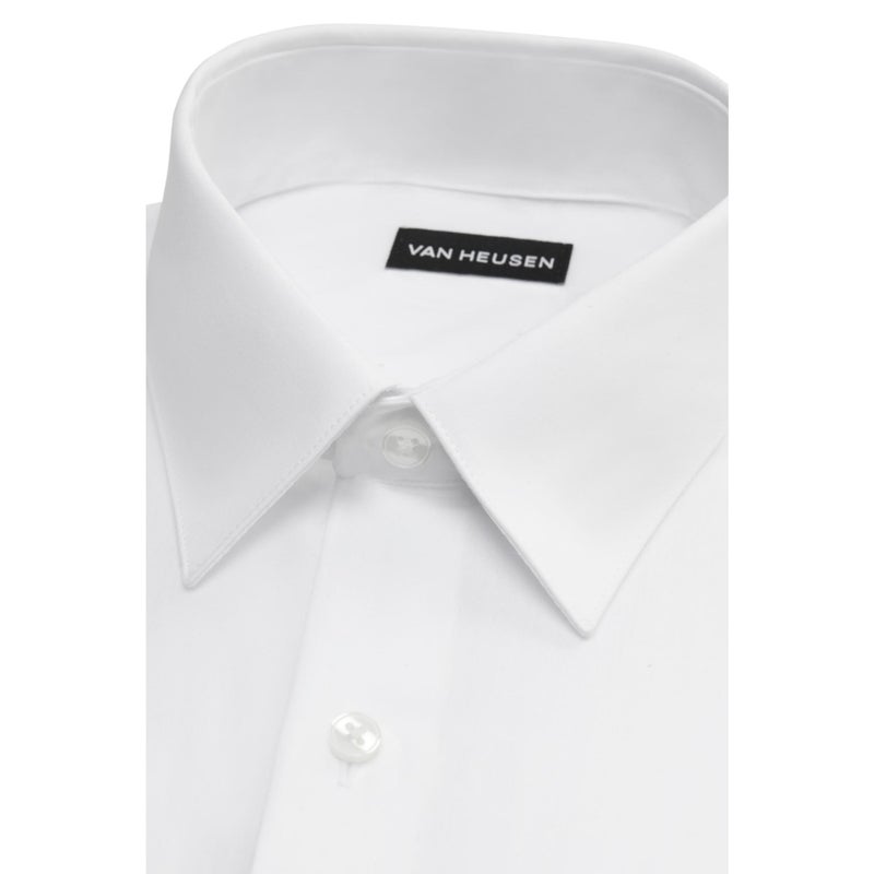 Van Heusen Men's Dress Shirt Fitted Poplin Solid, White, 18.5" Neck 36"-37" Sleeve - Image 4